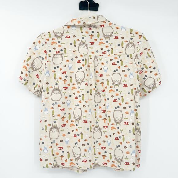Her Universe x My Neighbor Totoro Womens Forest Cat Button Up Graphic Shirt Sz M - Picture 6 of 6
